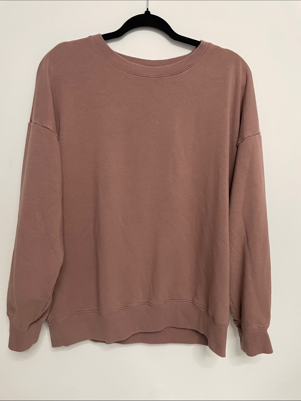 Relaxed Crewneck Sweatshirt in Mauve Pink